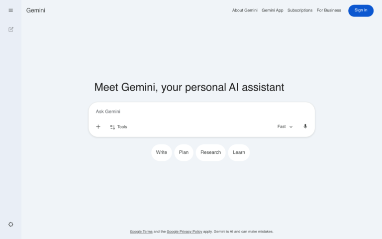 Google Gemini公式サイト